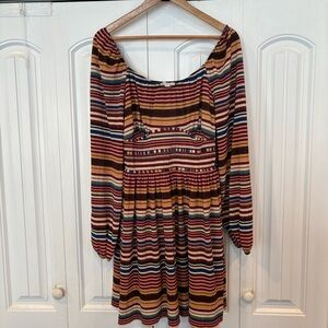 Cato Textured‎ Multi Color Stripe Dress Size XL